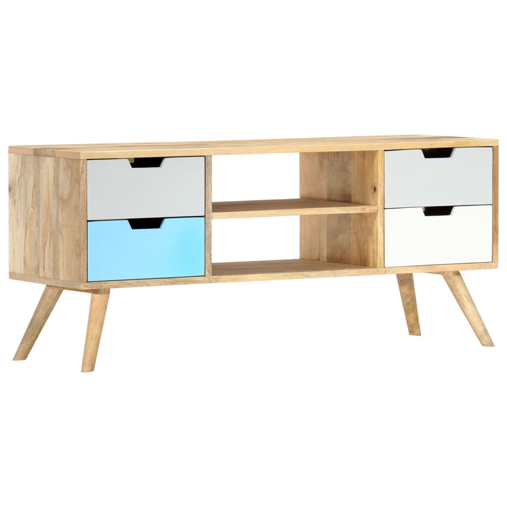 Meuble TV 110x35x48 cm Bois de manguier massif