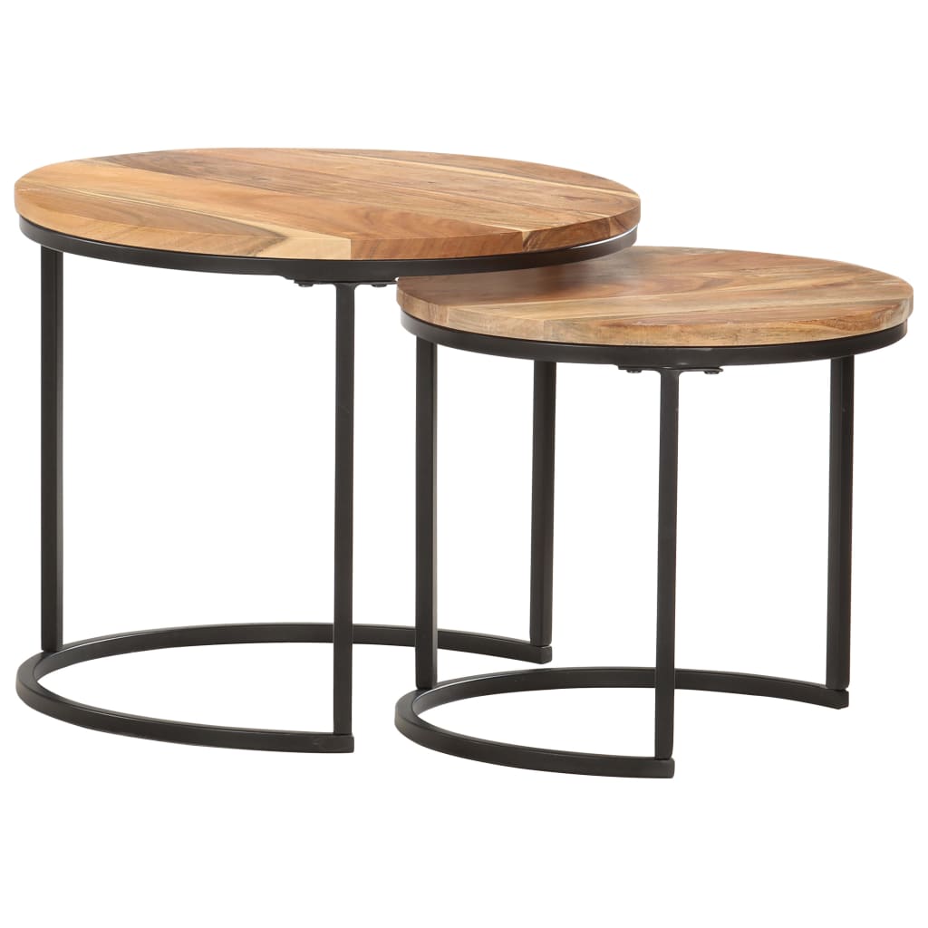 Tables gigognes 2 pcs Bois d'acacia massif