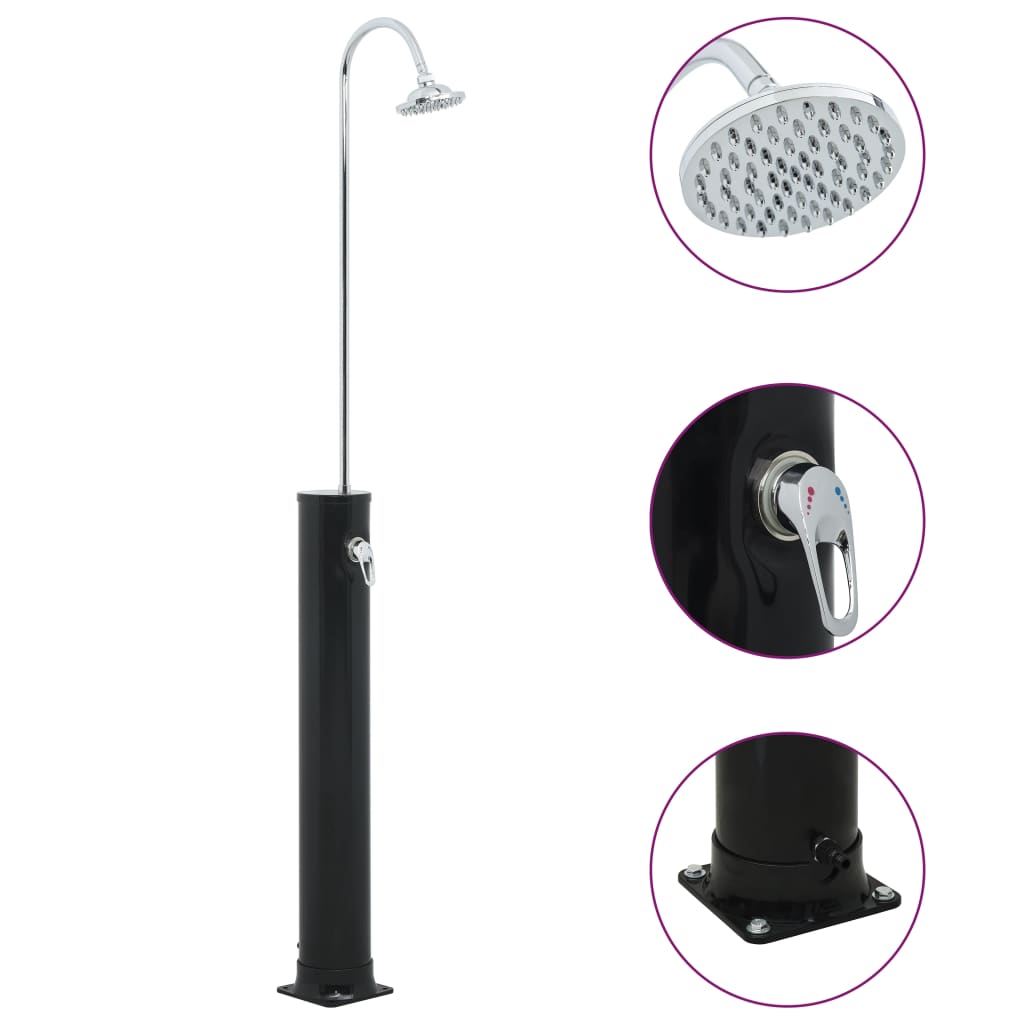 Douche solaire Noir 214 cm 20 L