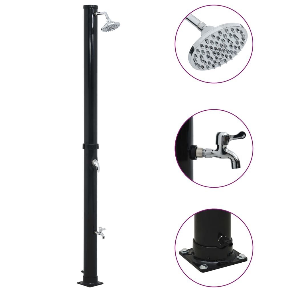 Douche solaire Noir 220 cm 20 L