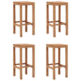 Tabourets de bar lot de 4 bois de teck massif