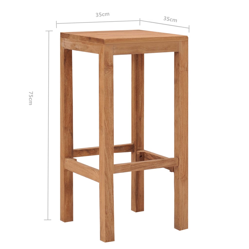 Tabourets de bar lot de 4 bois de teck massif