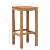 Tabourets de bar lot de 4 bois de teck massif