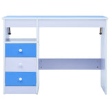 Blue and white tilting children's desk