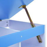 Blue and white tilting children's desk