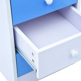 Blue and white tilting children's desk