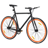 Vélo à pignon fixe noir et orange 700c 51 cm