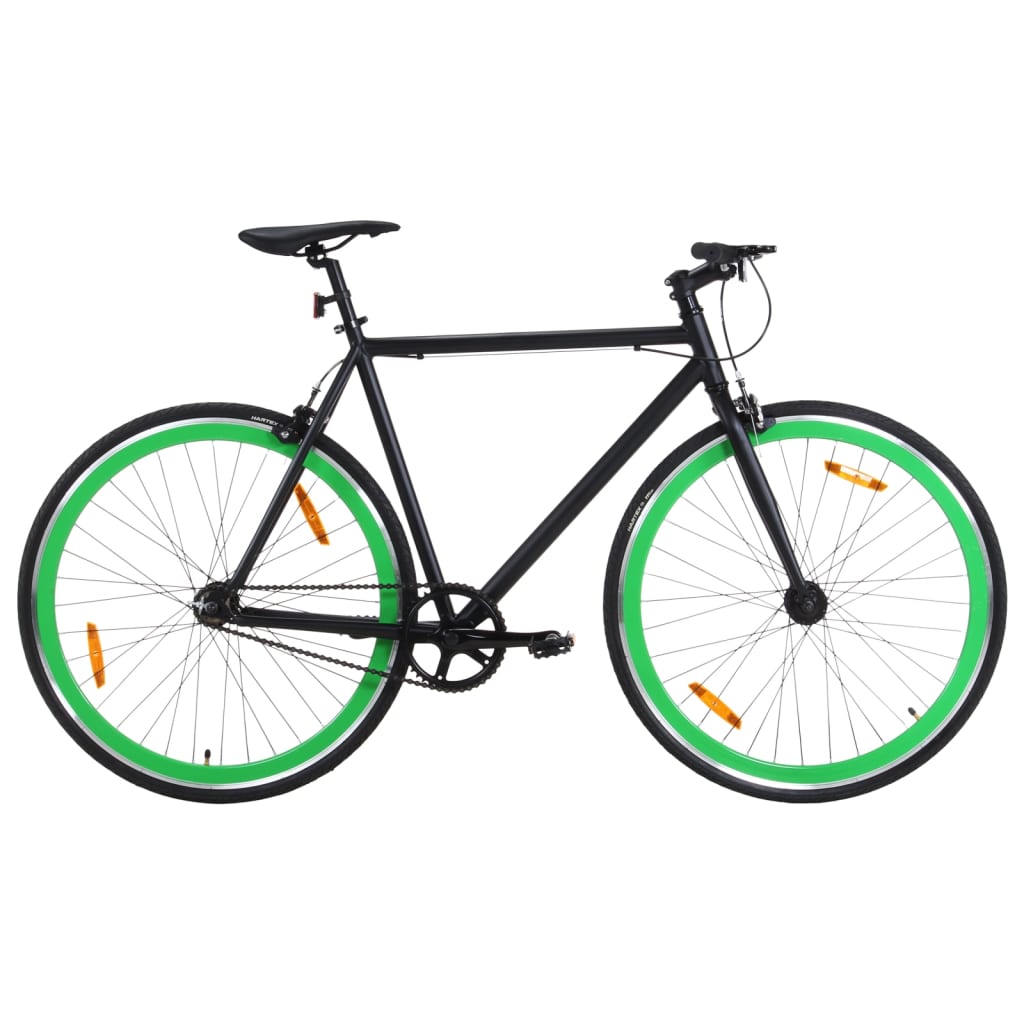 Black and green 700c 59cm fixed gear bike