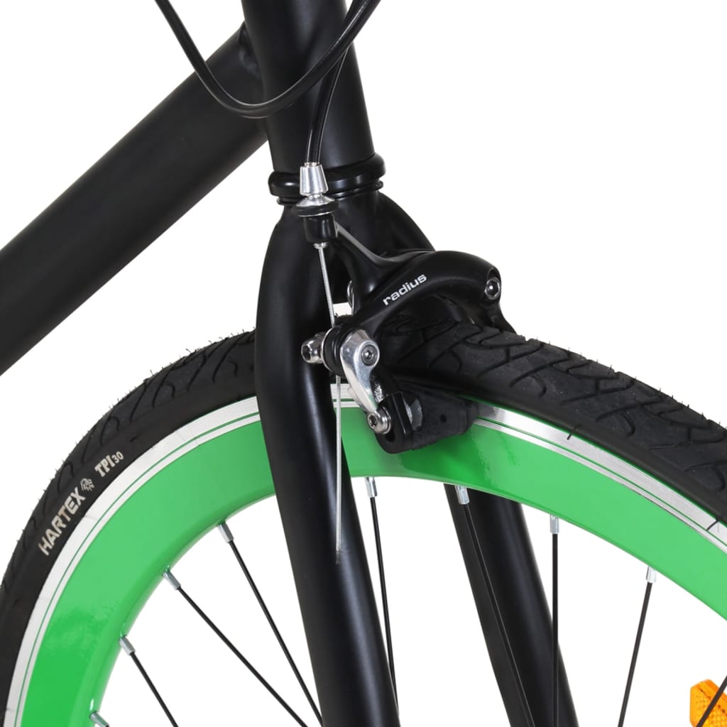 Black and green 700c 59cm fixed gear bike