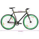 Black and green 700c 59cm fixed gear bike