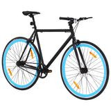 Schwarz-blaues Fixed-Gear-Fahrrad 700c 55 cm