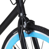 Schwarz-blaues Fixed-Gear-Fahrrad 700c 55 cm