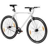 Vélo à pignon fixe blanc et noir 700c 51 cm