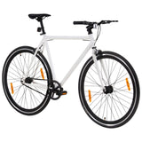 Vélo à pignon fixe blanc et noir 700c 55 cm