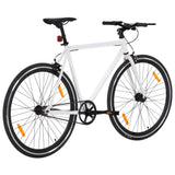 Weiß-schwarzes Fixed-Gear-Fahrrad 700c 59 cm