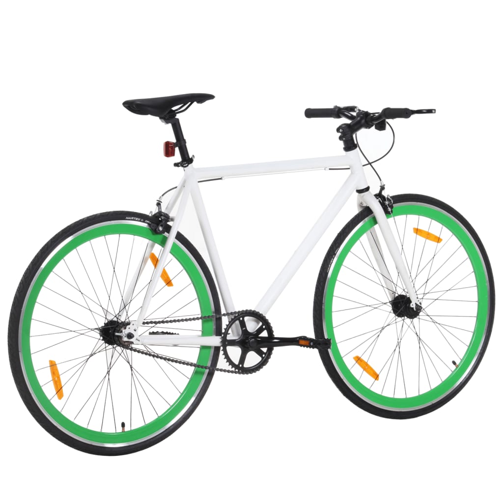 Vélo à pignon fixe blanc et vert 700c 51 cm