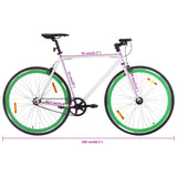 Vélo à pignon fixe blanc et vert 700c 51 cm