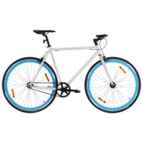 White and blue 700c 51cm fixed gear bike