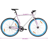 White and blue 700c 51cm fixed gear bike