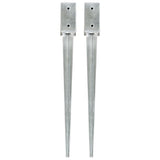 Ground stakes 2 pcs Silver 7x7x75 cm Galvanized steel