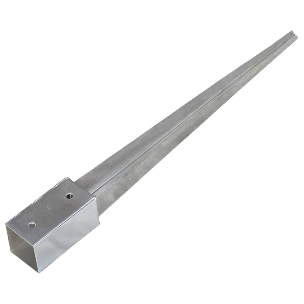 Ground stakes 2 pcs Silver 7x7x75 cm Galvanized steel