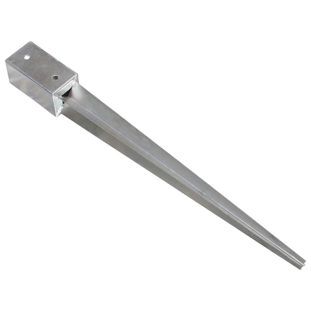 Ground stakes 12 pcs Silver 7x7x75 cm Galvanized steel