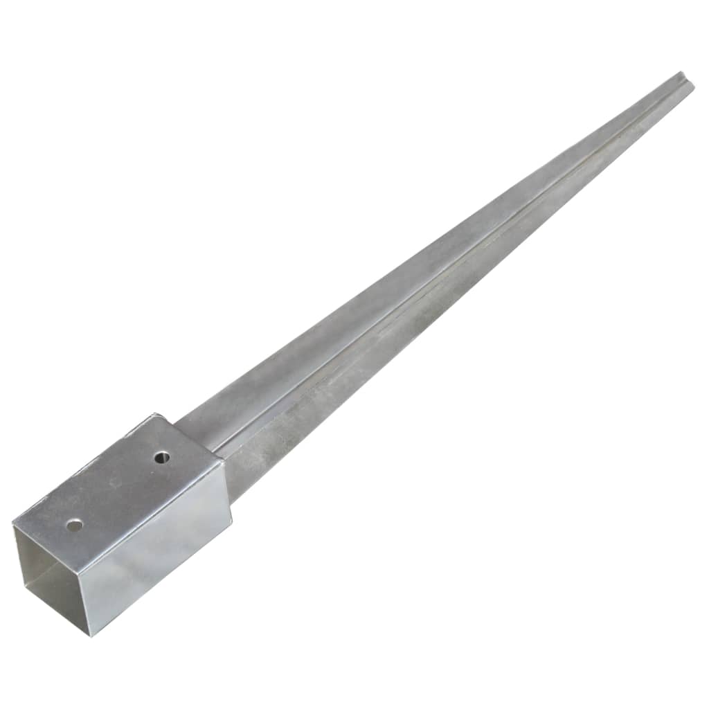 Ground stakes 12 pcs Silver 7x7x75 cm Galvanized steel