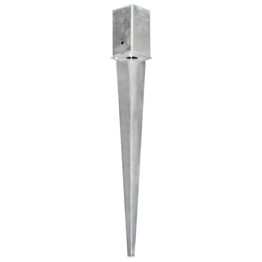 Ground stakes 12 pcs Silver 8x8x76 cm Galvanized steel