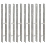 Fence Posts 6 pcs Silver 7x6x60 cm Galvanized Steel