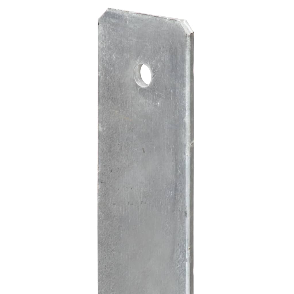 Fence Posts 6 pcs Silver 7x6x60 cm Galvanized Steel