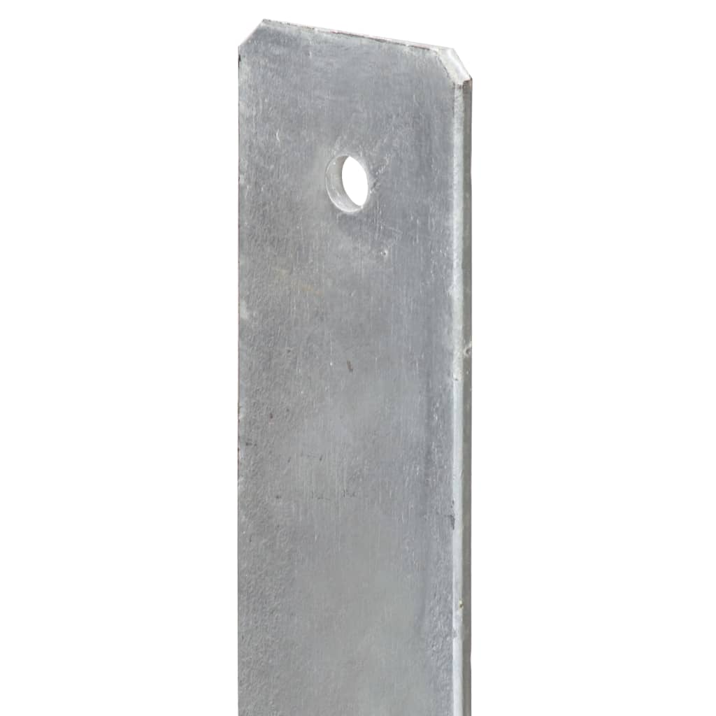 Fence Posts 6 pcs Silver 8x6x60 cm Galvanized Steel