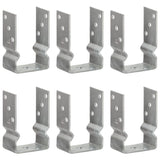 Fence Posts 6 pcs Silver 9x6x15 cm Galvanized Steel