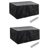 Housses de salon de jardin 2 pcs Rotin 8 œillets 180 x 140 cm