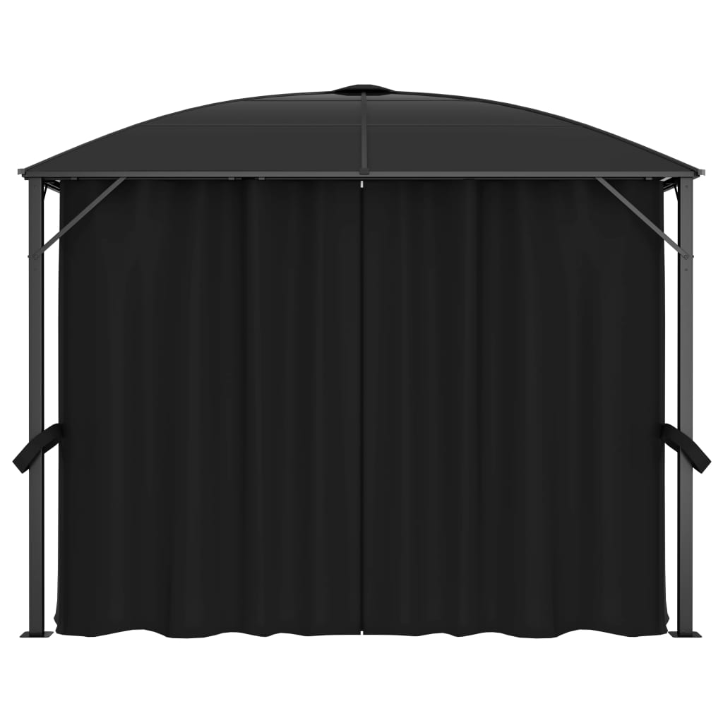 Arbour with curtains 300x300x265 cm Anthracite