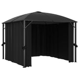 Arbour with curtains 300x300x265 cm Anthracite