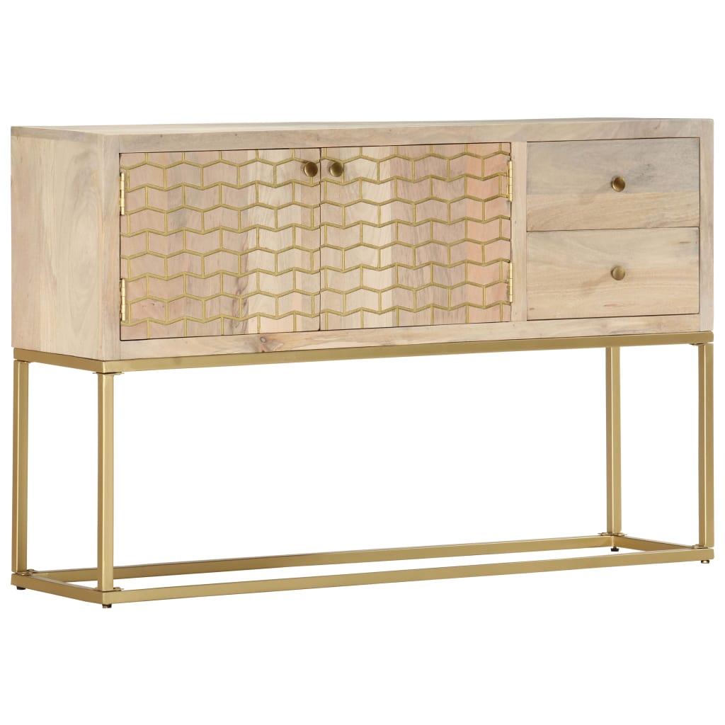 golden sideboard 120x30x75 cm solid mango wood