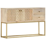 golden sideboard 120x30x75 cm solid mango wood