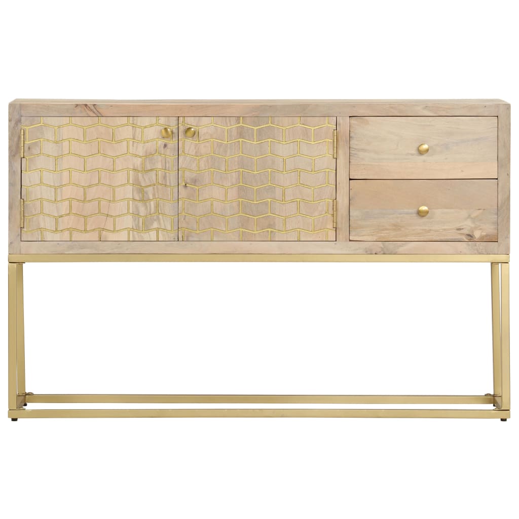 golden sideboard 120x30x75 cm solid mango wood