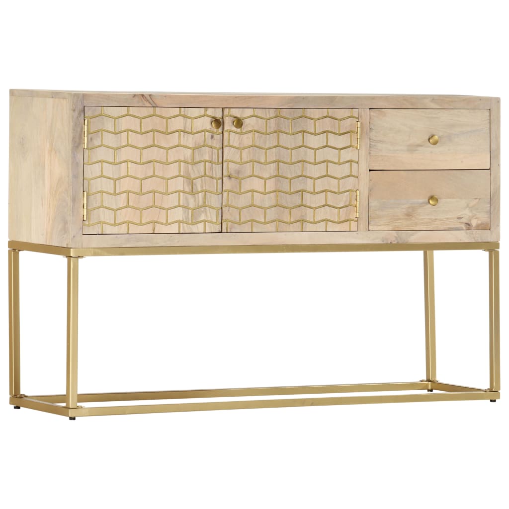 golden sideboard 120x30x75 cm solid mango wood