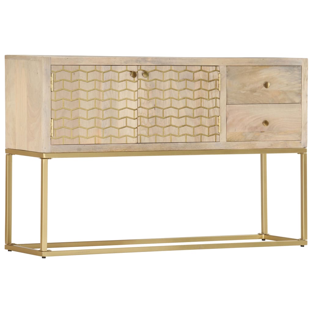 golden sideboard 120x30x75 cm solid mango wood