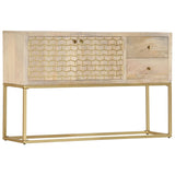 golden sideboard 120x30x75 cm solid mango wood