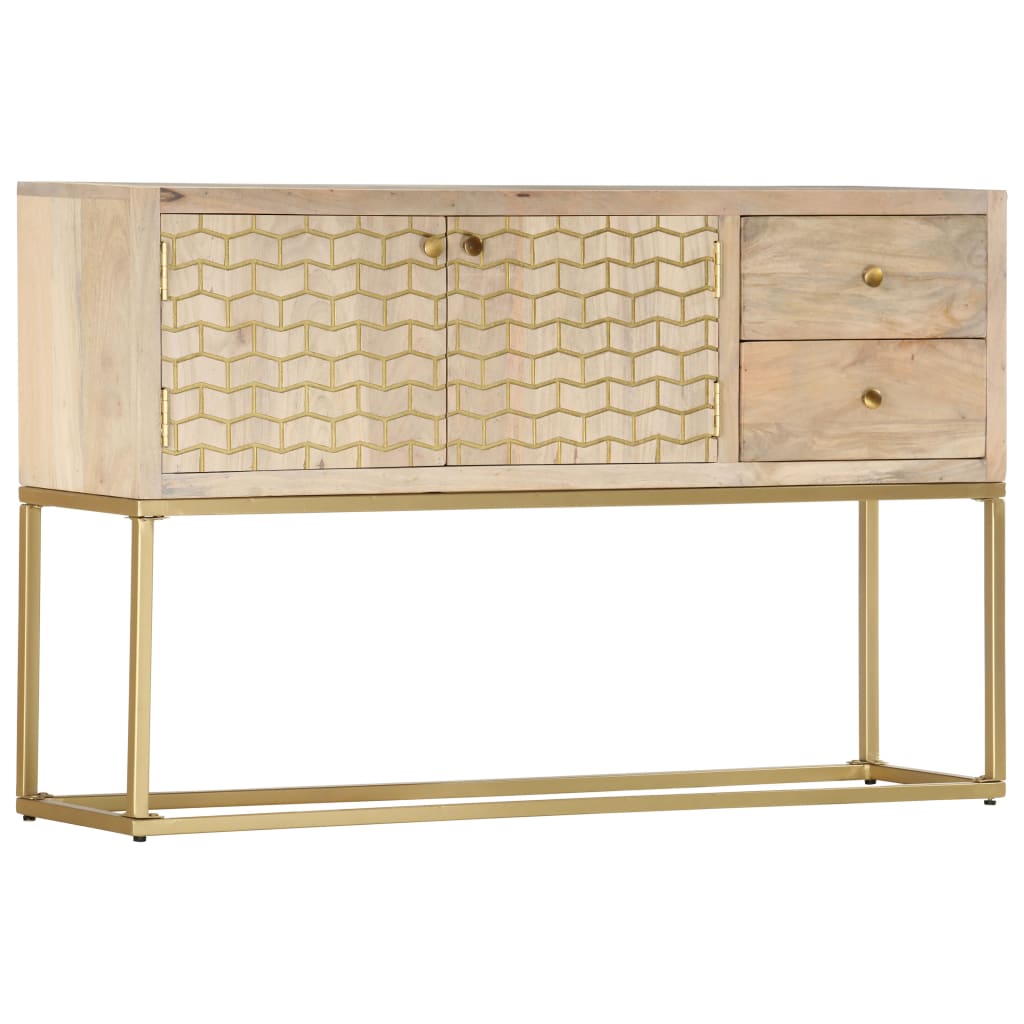 golden sideboard 120x30x75 cm solid mango wood