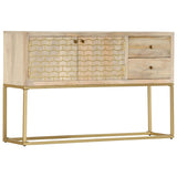 golden sideboard 120x30x75 cm solid mango wood