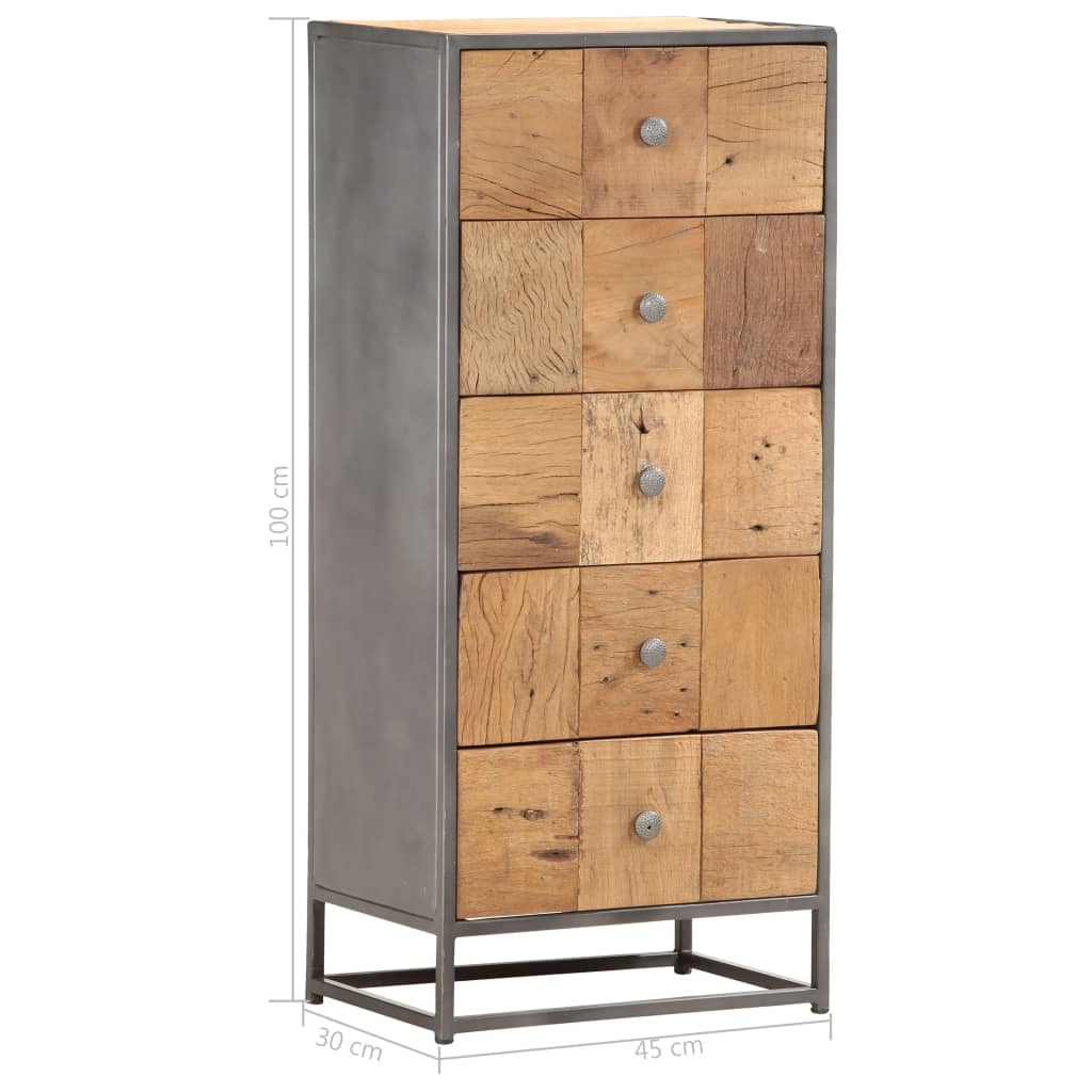 Armoire à tiroirs 45 x 30 x 100 cm Bois de récupération massif