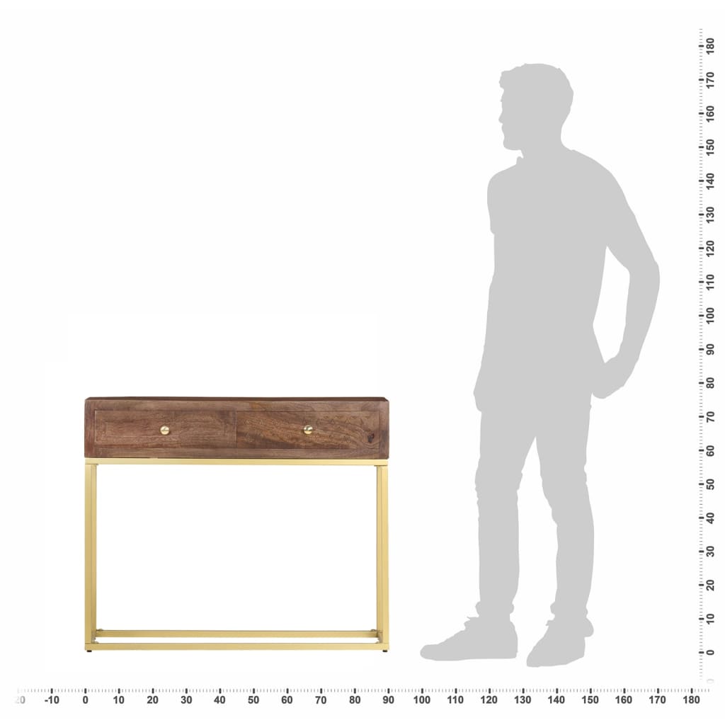 Konsolentisch 90 x 30 x 75 cm Massives Mangoholz