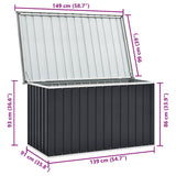 Boîte de rangement de jardin Anthracite 149x99x93 cm