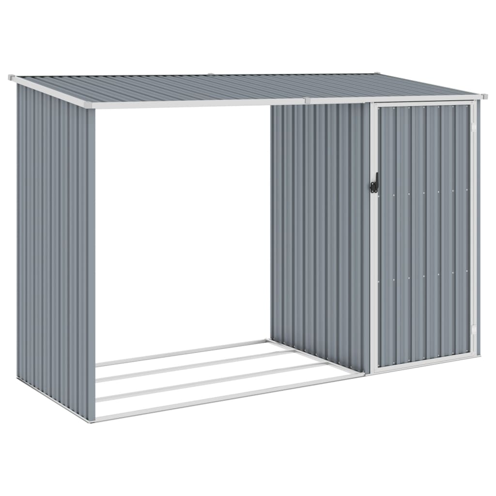 Garden wood shed Grey 245x98x159 cm Galvanized steel