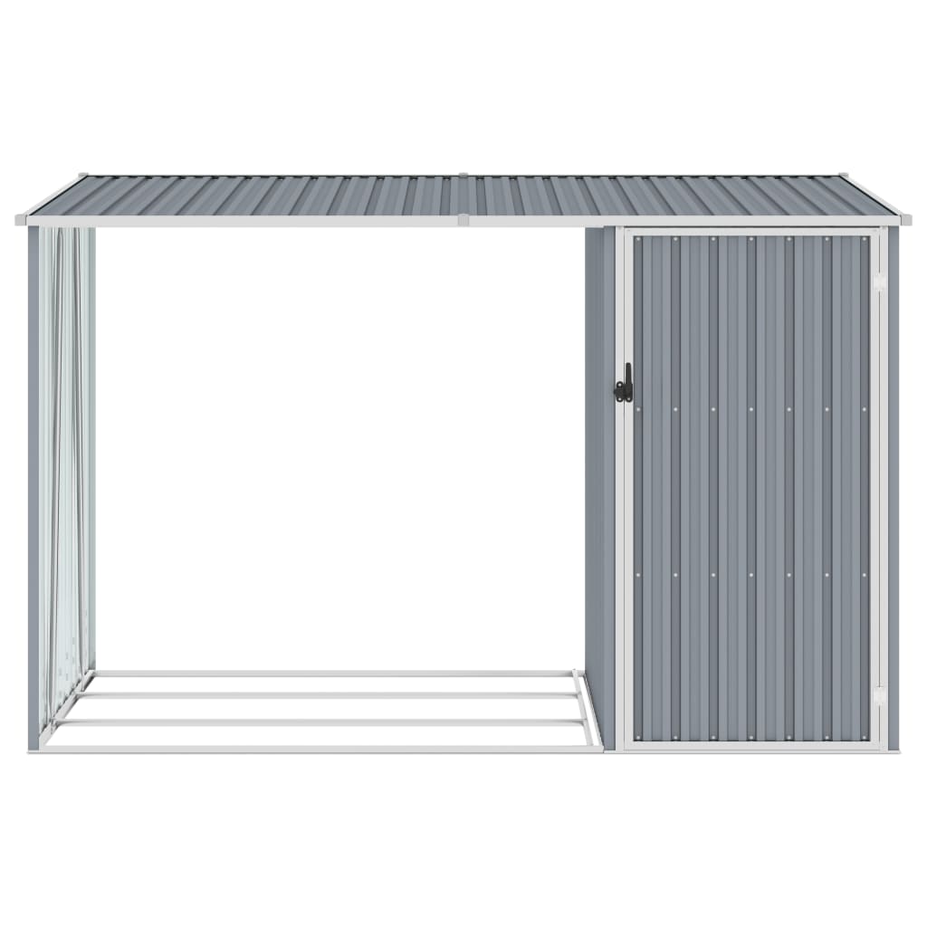 Garden wood shed Grey 245x98x159 cm Galvanized steel