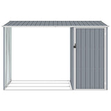 Garden wood shed Grey 245x98x159 cm Galvanized steel