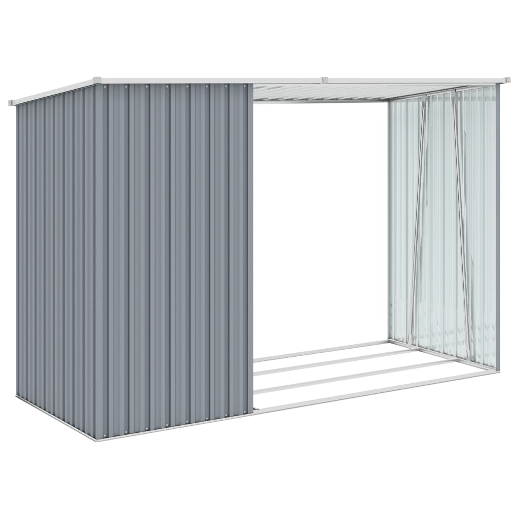 Garden wood shed Grey 245x98x159 cm Galvanized steel